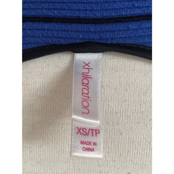 Xhilaration Woman's Blue and Black Striped Peplum Blouse Size XS - Picture 5 of 5